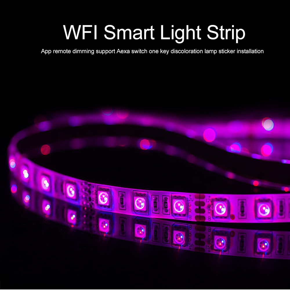 LED 5050RGB Wifi Smart Strip Lights Work With App & Alexa Assistant