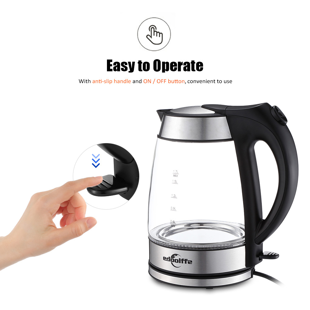 Edoolffe MD - 315 Large Capacity Handheld Electric Glass Kettle for Home