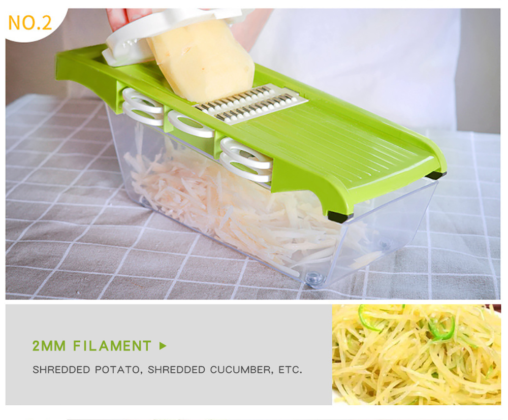 Multi-function Vegetable Food Cutter Fruit Slicer Chopper with 6 Blades Peeler