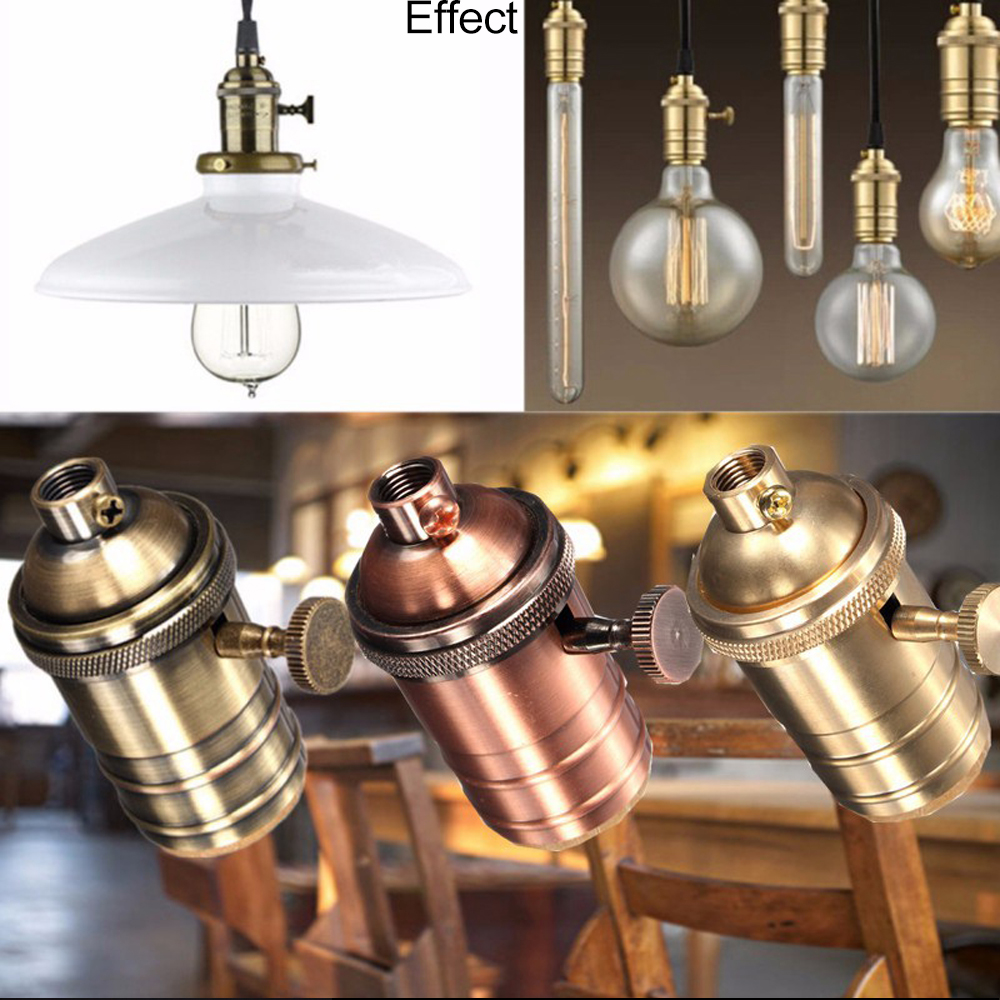 BRELONOG Edison Vintage Decorative Aluminum Shell Lamp Holder E27