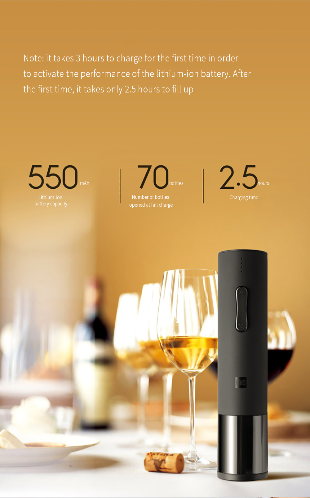 Electric Rechargeable Automatic Wine Bottle Opener