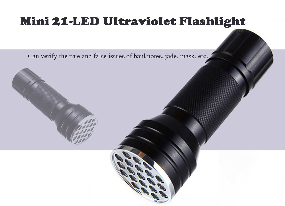 21-LED Ultraviolet Flashlight for Money Detector Catching Scorpion