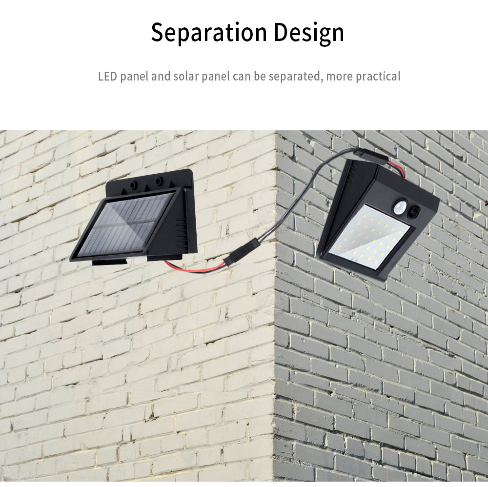 30 LEDs IP64 Separable Solar Motion Sensor Wall Light for Garden Doorplate