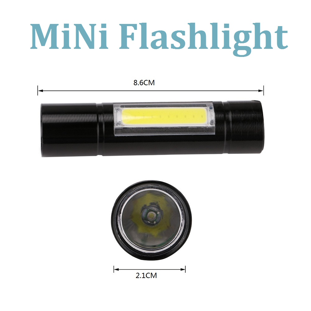 Ultra Bright COB LED Flashlight 3 Modes USB Rechargeable MiNi Portable Torch