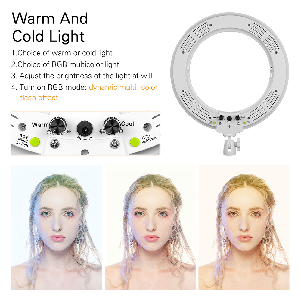14 inch LED Video Photo Ring Light RGBW Colorl Lamp for Mobile Phone DSLR Camera