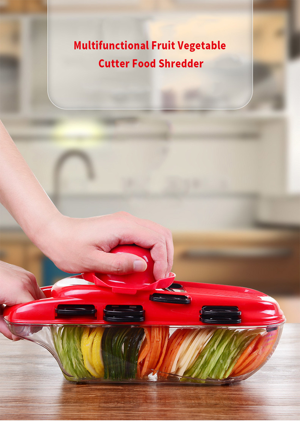 Multifunctional Fruit Vegetable Cutter Food Shredder with 7pcs Blades