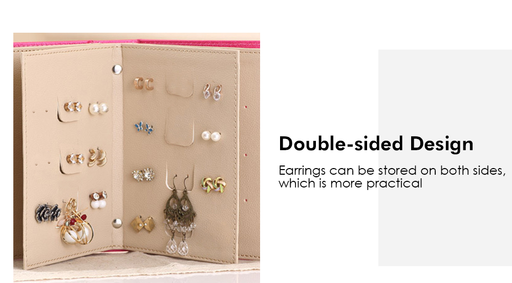 PU Leather Portable Stud Earrings Collection Book Jewelry Organizer