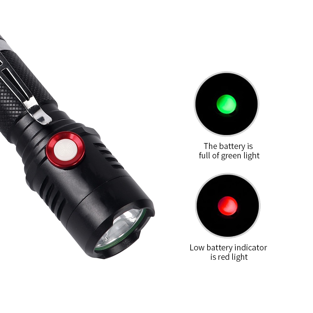 Powerful Super Bright LED Flashlight T6 20000 Lumens USB Charge with Battery Tor