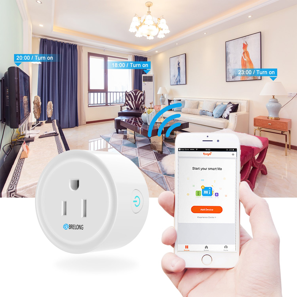 BRELONG Smart Wifi Remote Timing Plug for Alexa / Google Homepage US