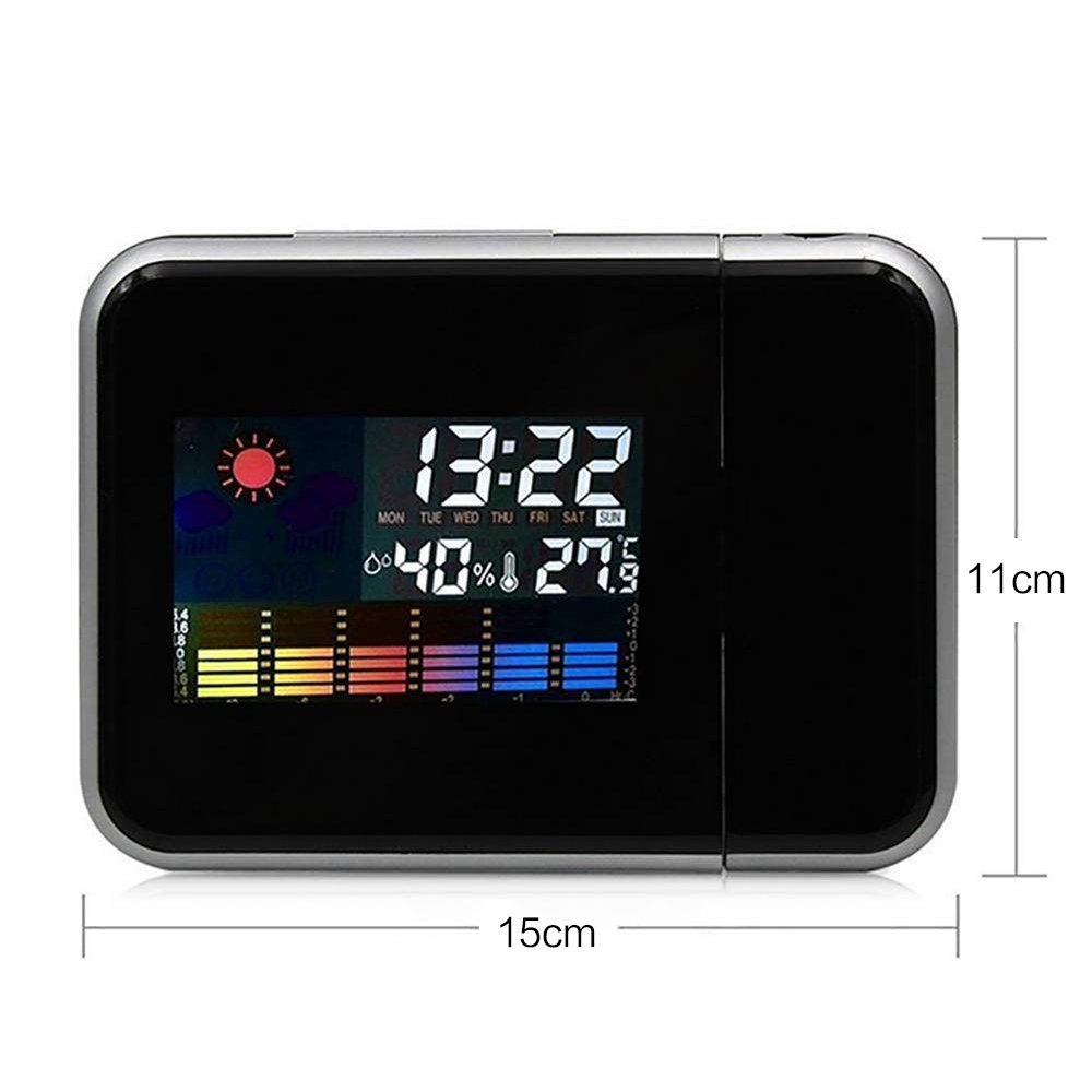 BRELONG Black Snooze Digital Time Display Projection Alarm Clock