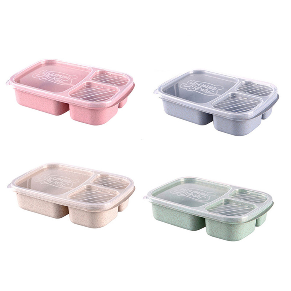 1Pc Wheat Straw Lunchbox Storage Container Biodegradable Bento Lunch Boxes