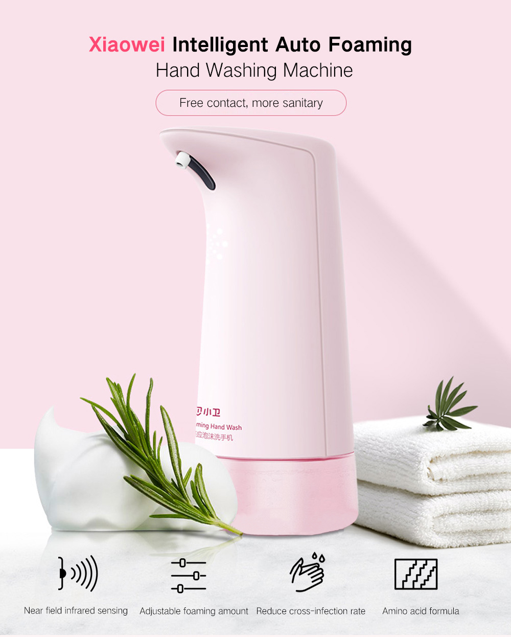 Xiaowei R66018XP Intelligent Auto Induction Foaming Hand Washing Machine