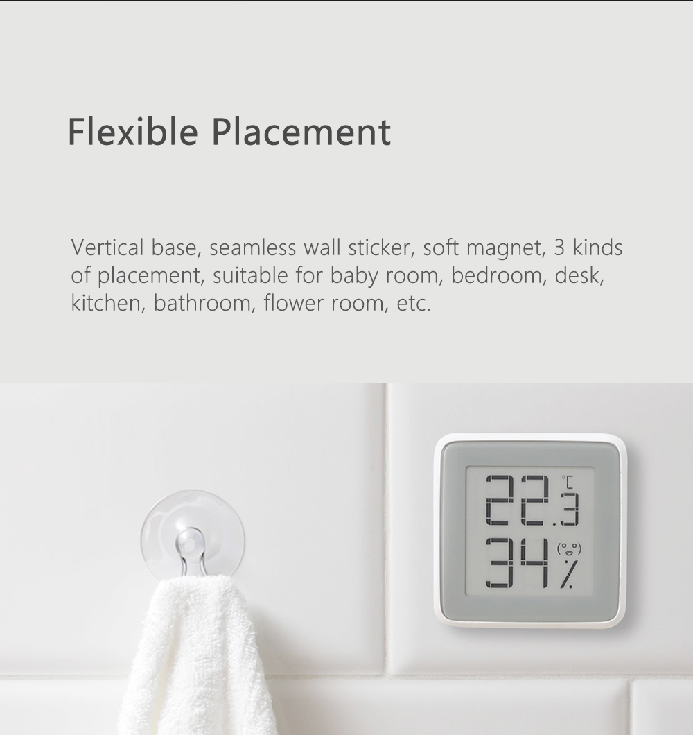 360 Degree HD E-ink Display Indoor Thermometer SENSIRION High Precision Temperature Humidity Gauge