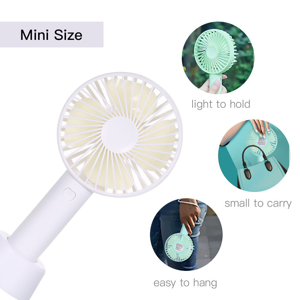Small Handheld Battery Operated Face Fan Rechargeable Portable Travel