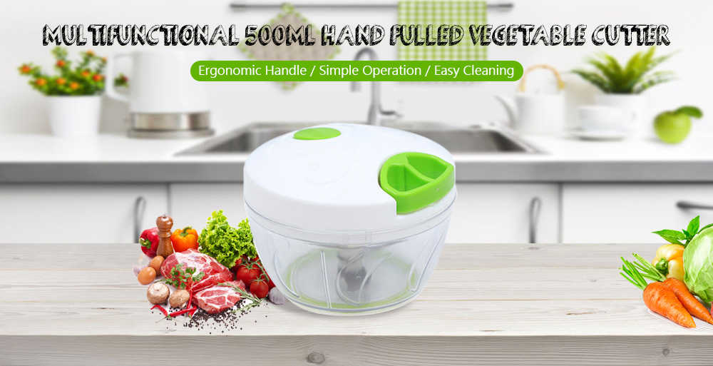 Multifunctional 500ml Hand Pulled Vegetable Cutter Kitchen Manual Food Grinder Tool