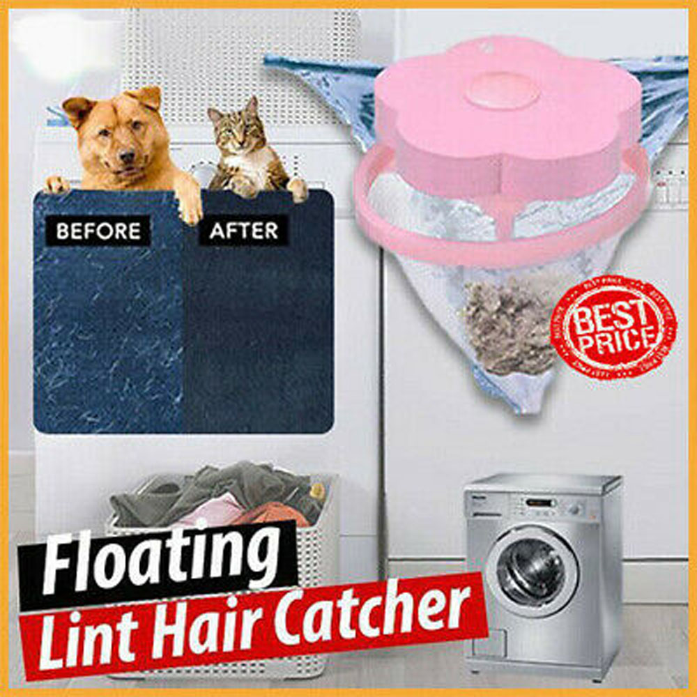 Floating Pet Fur Catcher Laundry Lint Pet Hair Remover Filter Net Bag