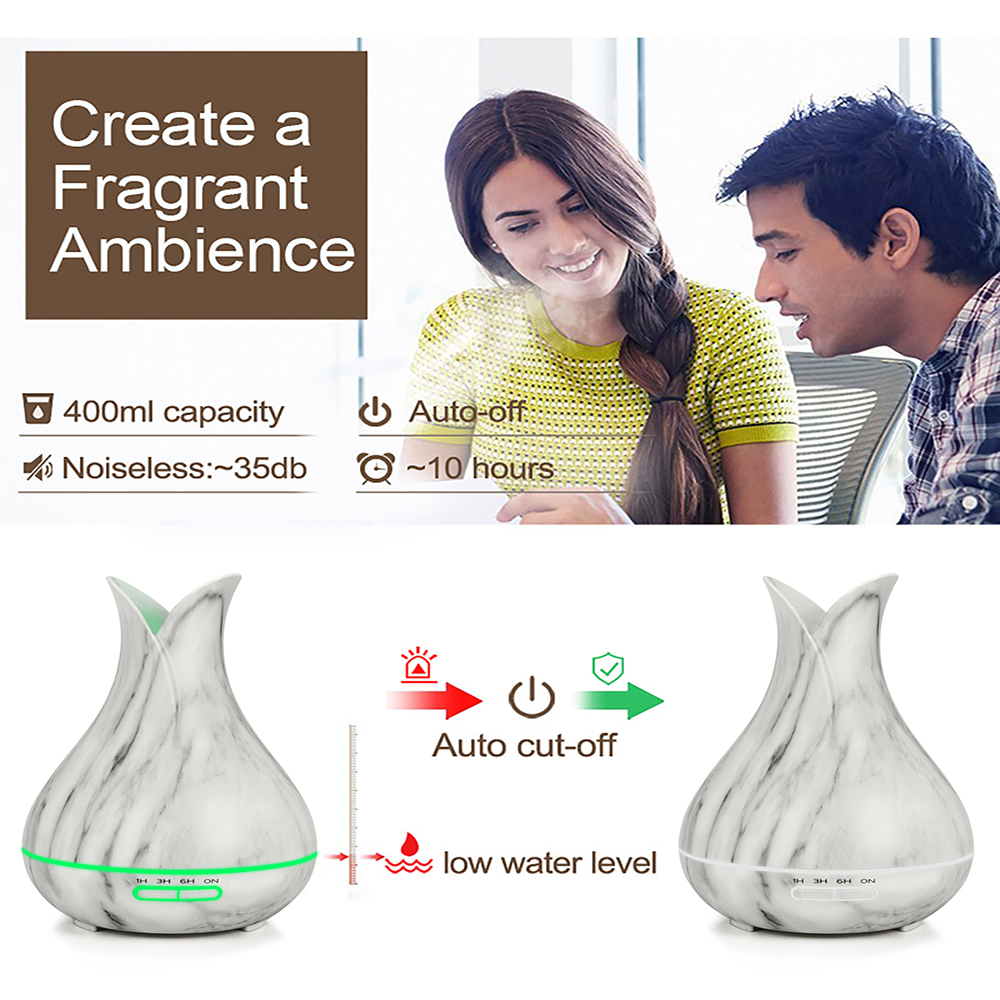 Vase Essential Oil Diffuser Aromatherapy Electric Ultrasonic Cool Mist Humidifier