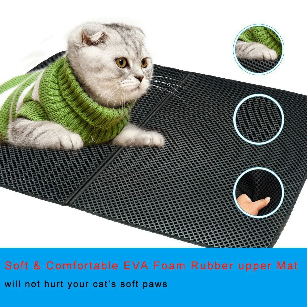 Waterproof Pet Cat Litter Mat EVA Double Layer Cat Litter Trapping Pets Mat