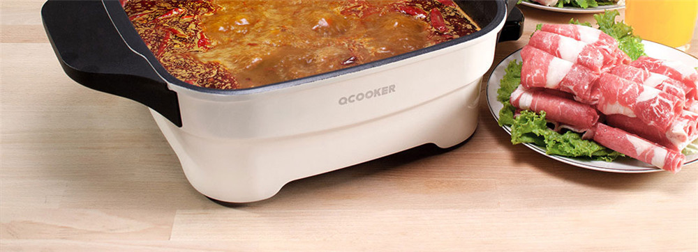 QCOOKER 4L Multifunctional Non-Stick Coating Electric Hot Pot from Xiaomi youpin