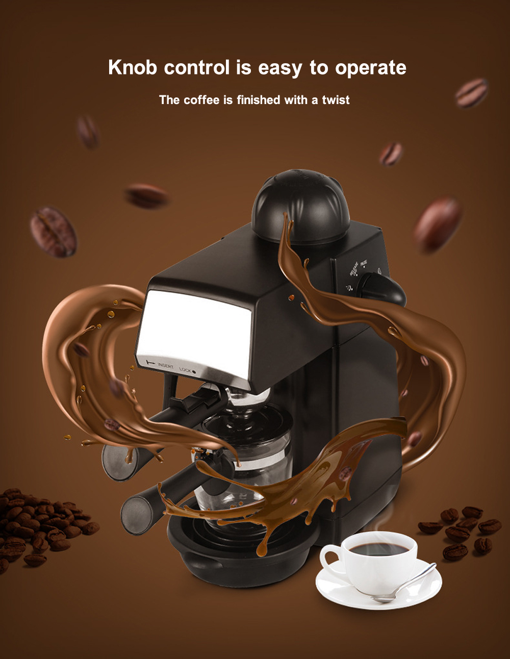 Italian Coffee Machine Semi-automatic Steam Pump Press Portable Coffee Machine