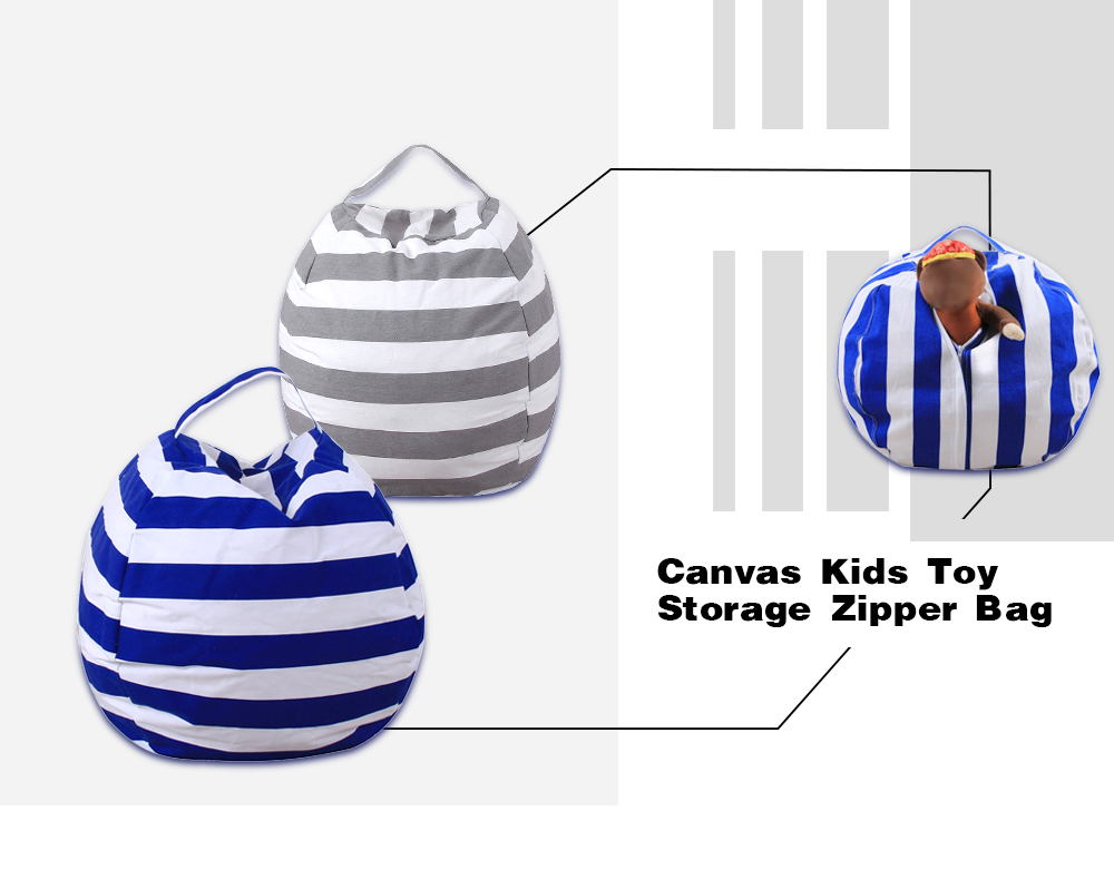 Canvas Kids Toy Storage Zipper Bag Comfortable Chair