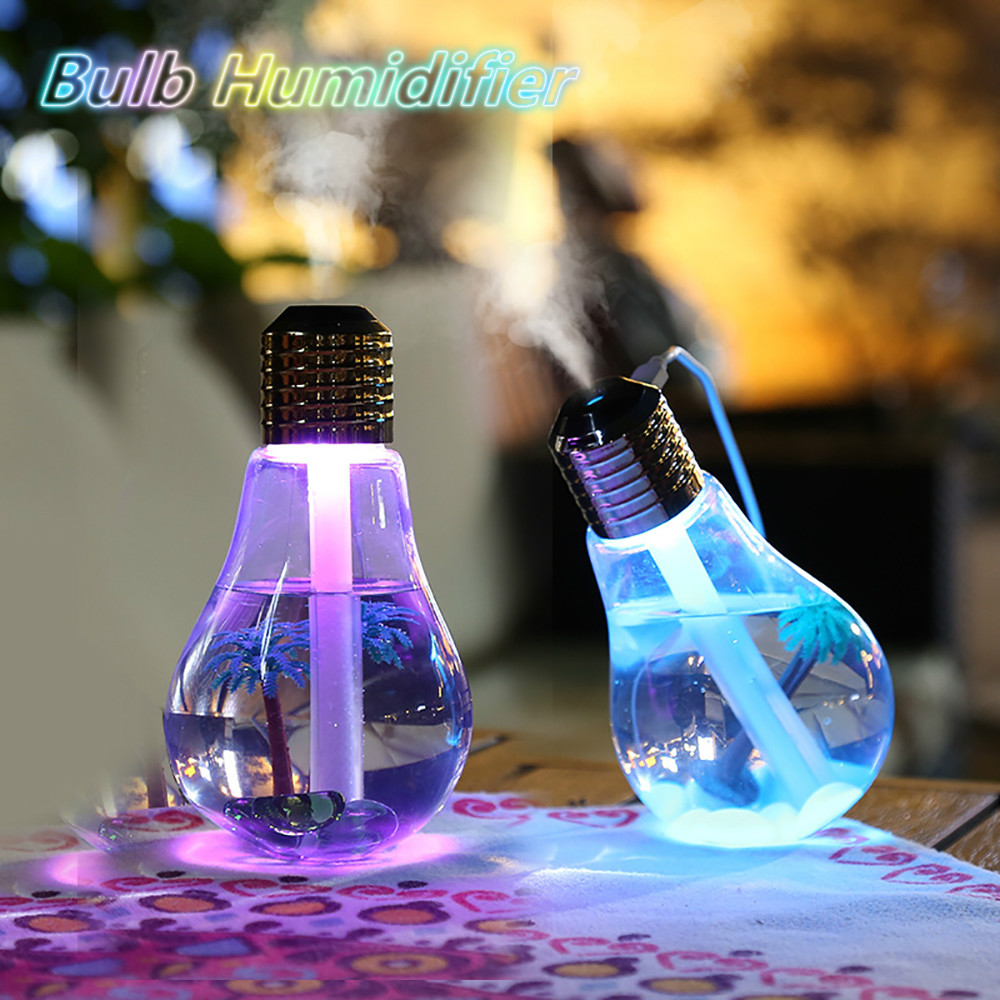 LED Lamp Air Ultrasonic Humidifier for Home Essential Oil Diffuser Atomizer