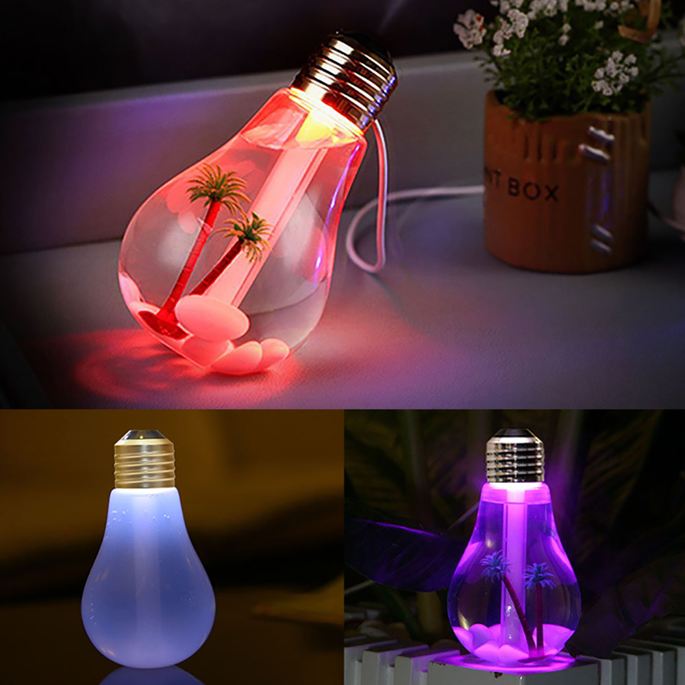 LED Lamp Air Ultrasonic Humidifier for Home Essential Oil Diffuser Atomizer