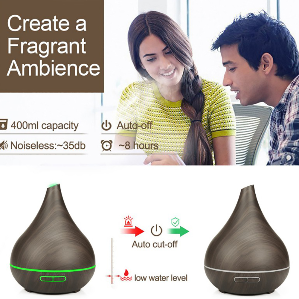 Essential Oil Diffuser 400ml Electric Aromatherapy Ultrasonic Air Humidifier 