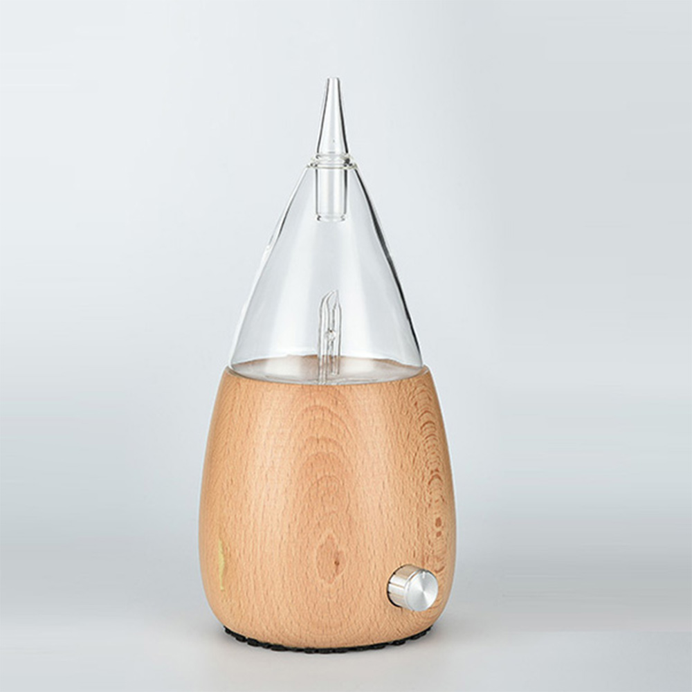 Real Wood Glass Essential Oil Cool Mist Aromatherapy Nebulizer Diffuser