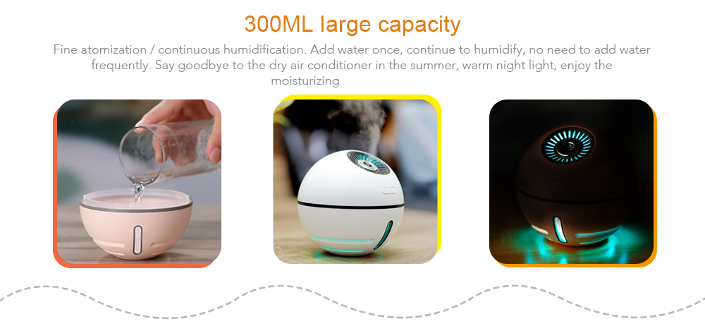 Space Ball Humidifier USB Large Capacity Spray Rechargeable Small Fan