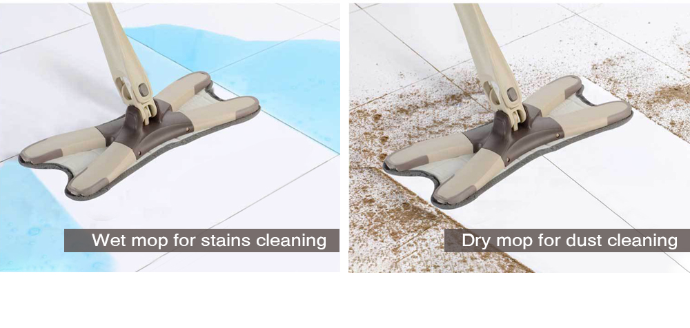 Self Wringing Microfiber Flat Mop Hands-free Floor Cleaning Tool