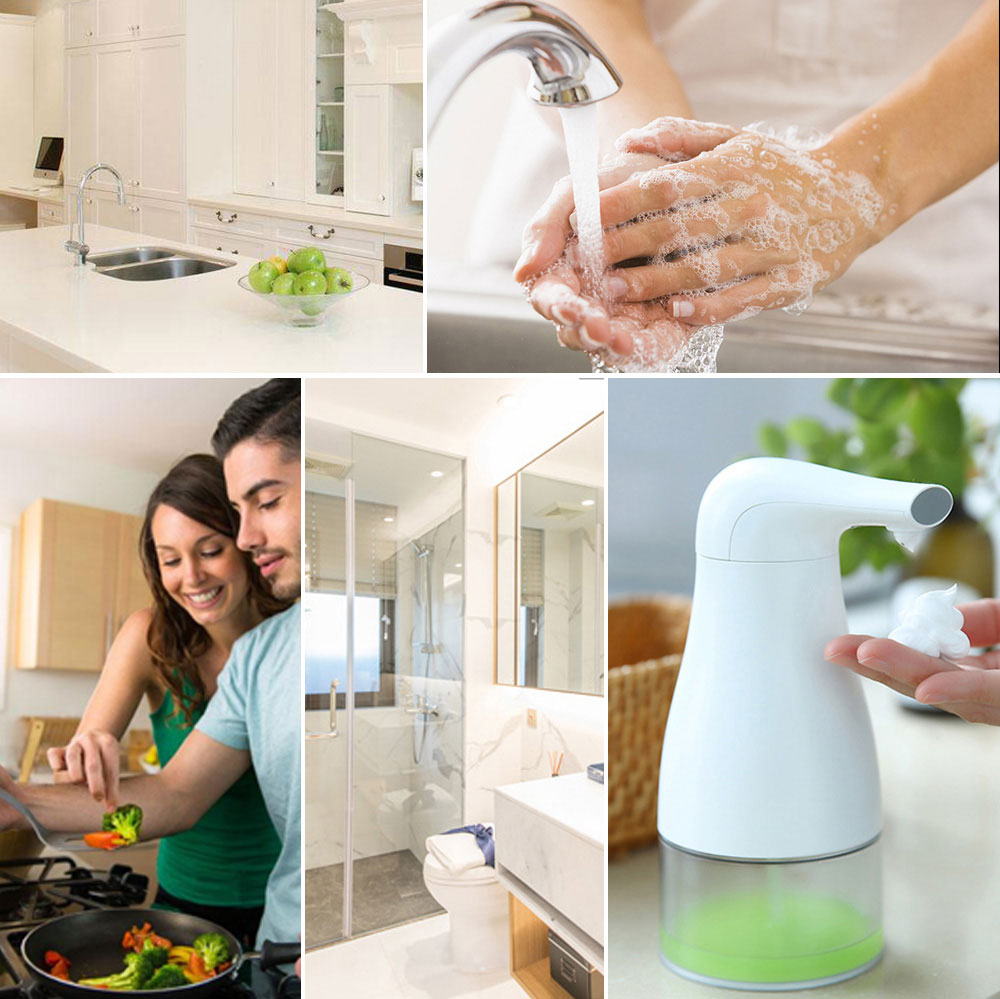250ML Household Auto-induction Soap Dispenser 5 - 7cm Sensing Distance IPX4 Waterproof Grade