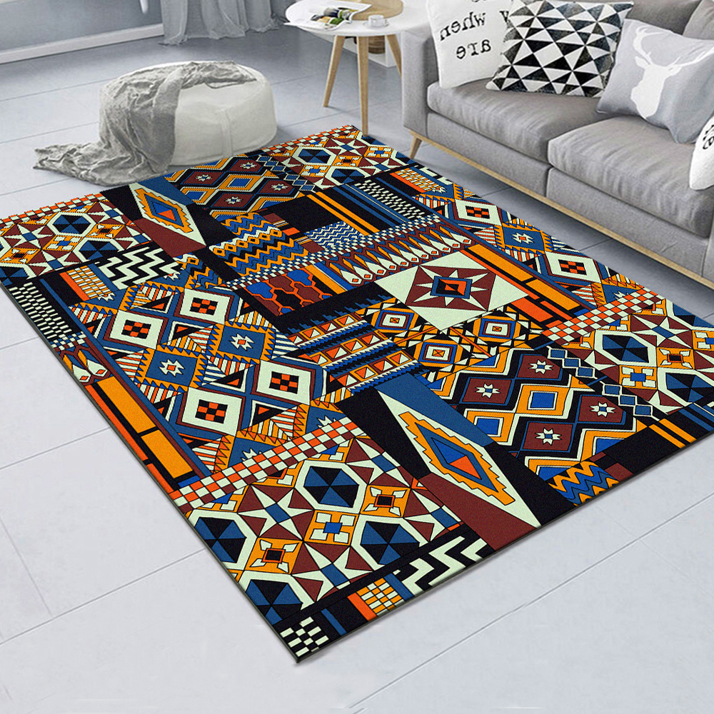 Color Irregular Pattern Bedroom Bedside Blanket Super Soft Carpet Machine Washab