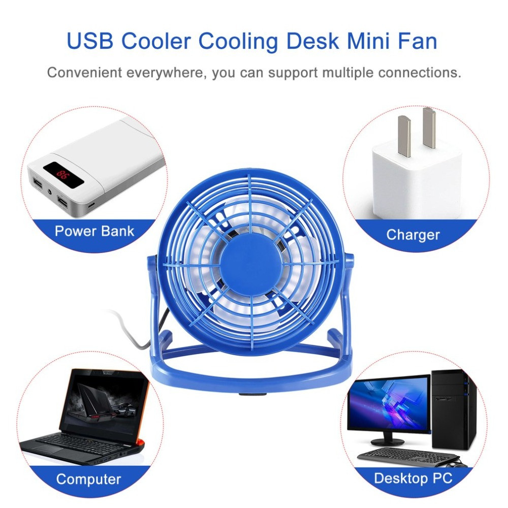 5V Small Desk USB 4 Blades Cooler Cooling Fan USB Mini Fan