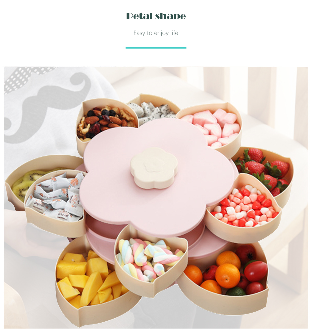 Double-layer Plum Type Storage Box for Seeds Nuts Candy Dry Fruits