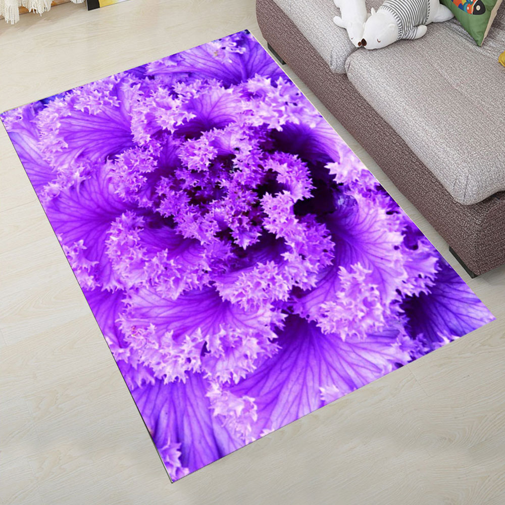 Bedroom Floor Mat Sweet Lifesome Flowers Pattern Anti-slip Soft Mat