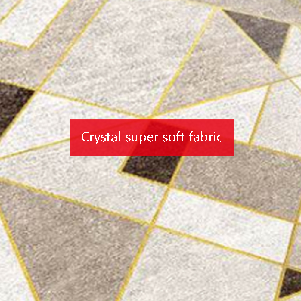 Bedroom Floor Mat Nordic Style Geometric Printed Soft Washable Carpet