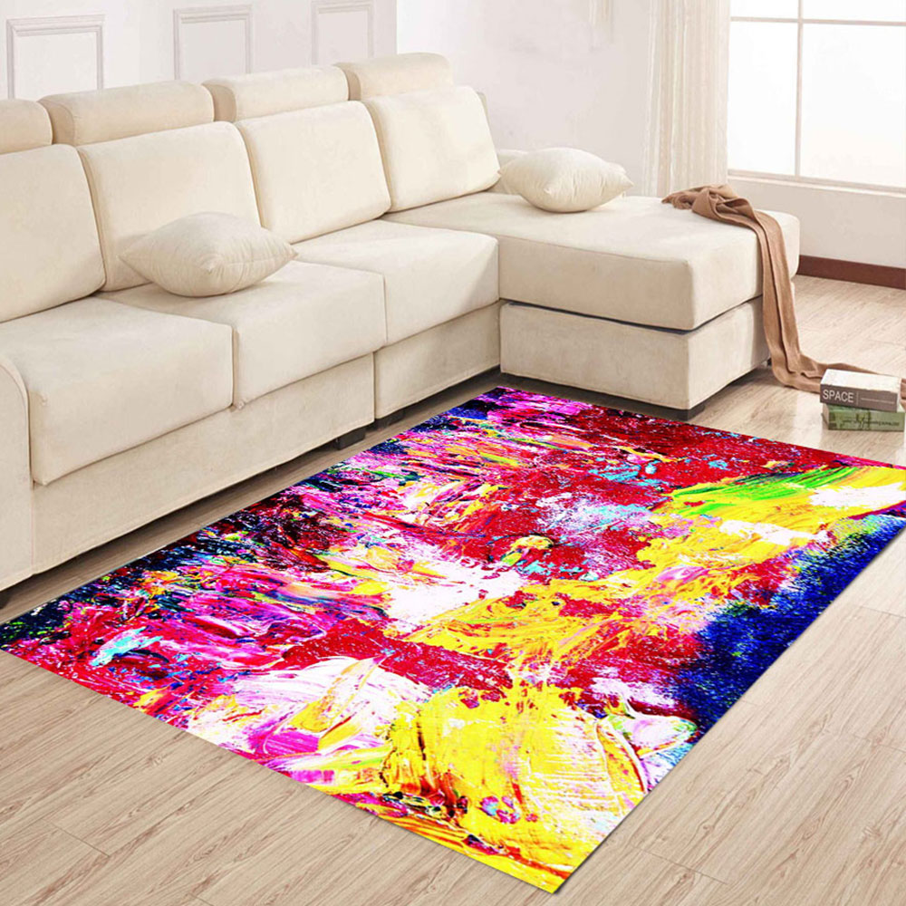 Home Floor Mat Abstract Style Soft Non-Slip Carpet