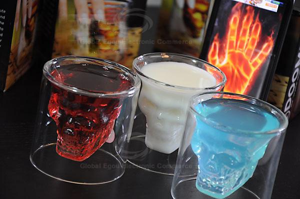 Fancy Crystal Skull Transparent Glass Cup