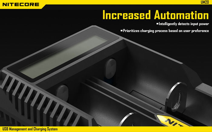 Newest Nitecore UM20 Integrated Compact 2 Slots Battery Charger for IMR Li-ion Batteries