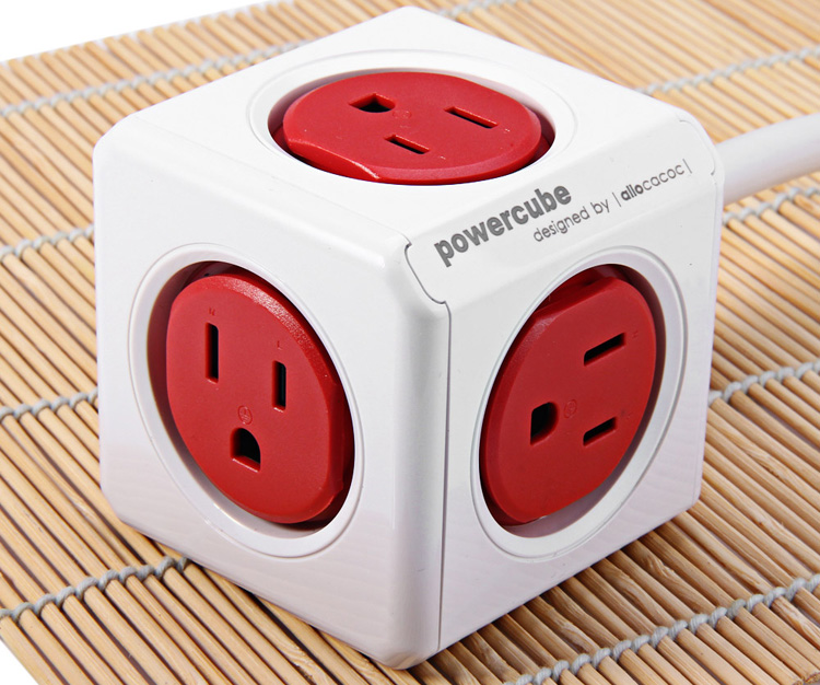 1 Piece Allocacoc Extended PowerCube Socket US Plug 5 Outlets Adapter - 125V 15A