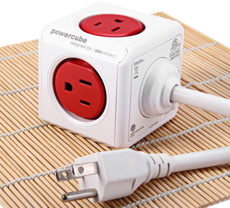 1 Piece Allocacoc Extended PowerCube Socket US Plug 5 Outlets Adapter - 125V 15A