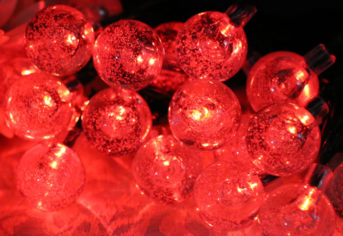 Christmas Props 6m 30 LEDs Solar String Light Bubble Style Lamp Decors New Year Decoration