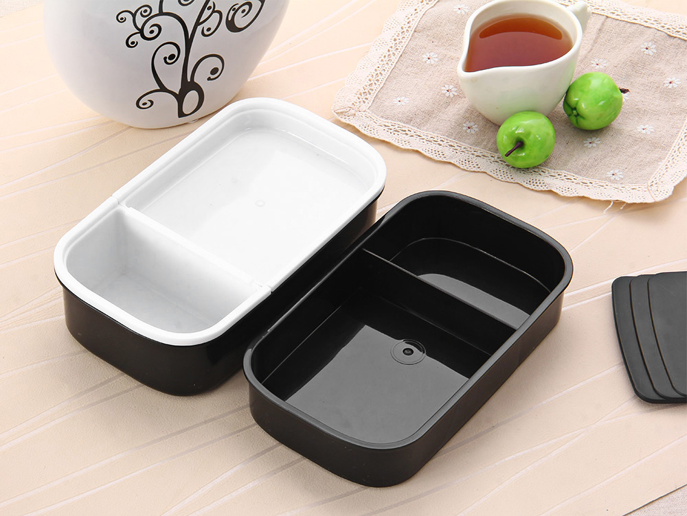 Japan Style Double Tier Bento Lunch Box Kitchen Accessories Tableware Microwave