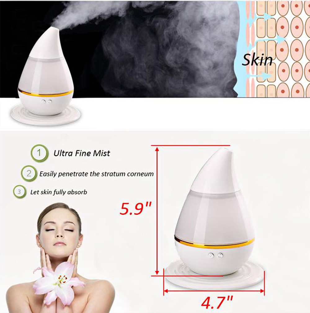 LED Light Ultrasonic Humidifier Air Diffuser Purifier Atomizer for Home Use