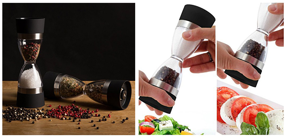 Hourglass shape Dual salt pepper Mill Spice Grinder