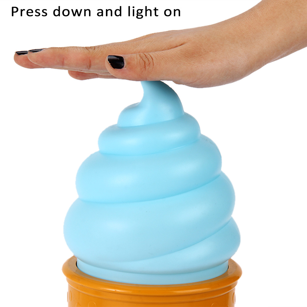 Ice Cream Cone Shaped Night Light Desk Table LED Lamp for Kids Children Bedroom Decor Lights