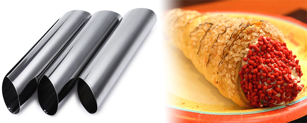 3pcs Stainless Steel Spiral Tube Anode Baked Croissants DIY Essential Horn Baking Cake Mold