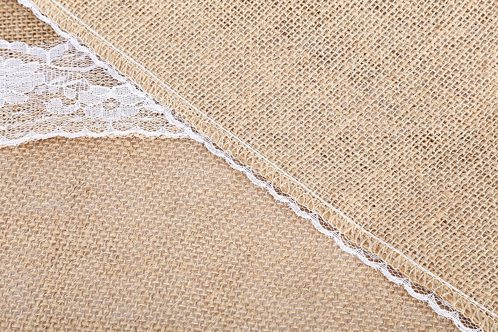 12 x 108 Inches Burlap Lace Hessian Table Runner Jute Country Wedding Party Decor