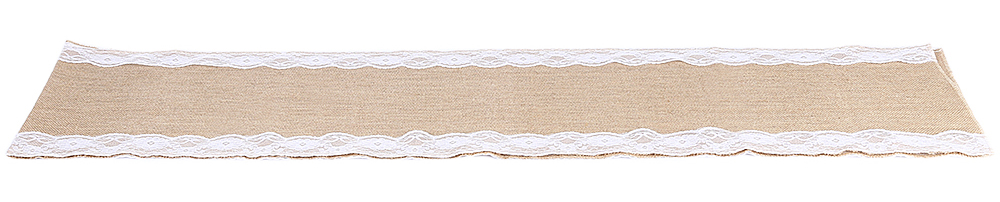 12 x 108 Inches Burlap Lace Hessian Table Runner Jute Country Wedding Party Decor